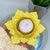 LOTUS CANDLE HOLDER / TRINKET DISH - YELLOW