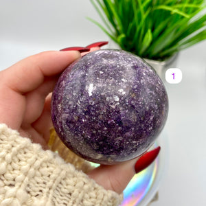 Lepidolite Spheres w/ Mica Inclusions