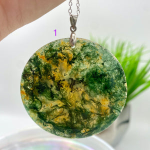 Moss Agate Large Round Necklace