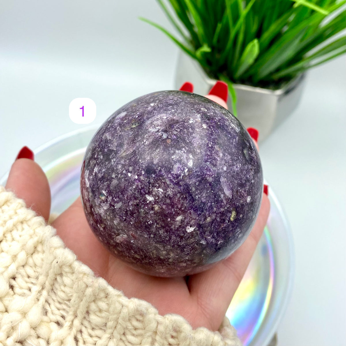 Lepidolite Spheres w/ Mica Inclusions