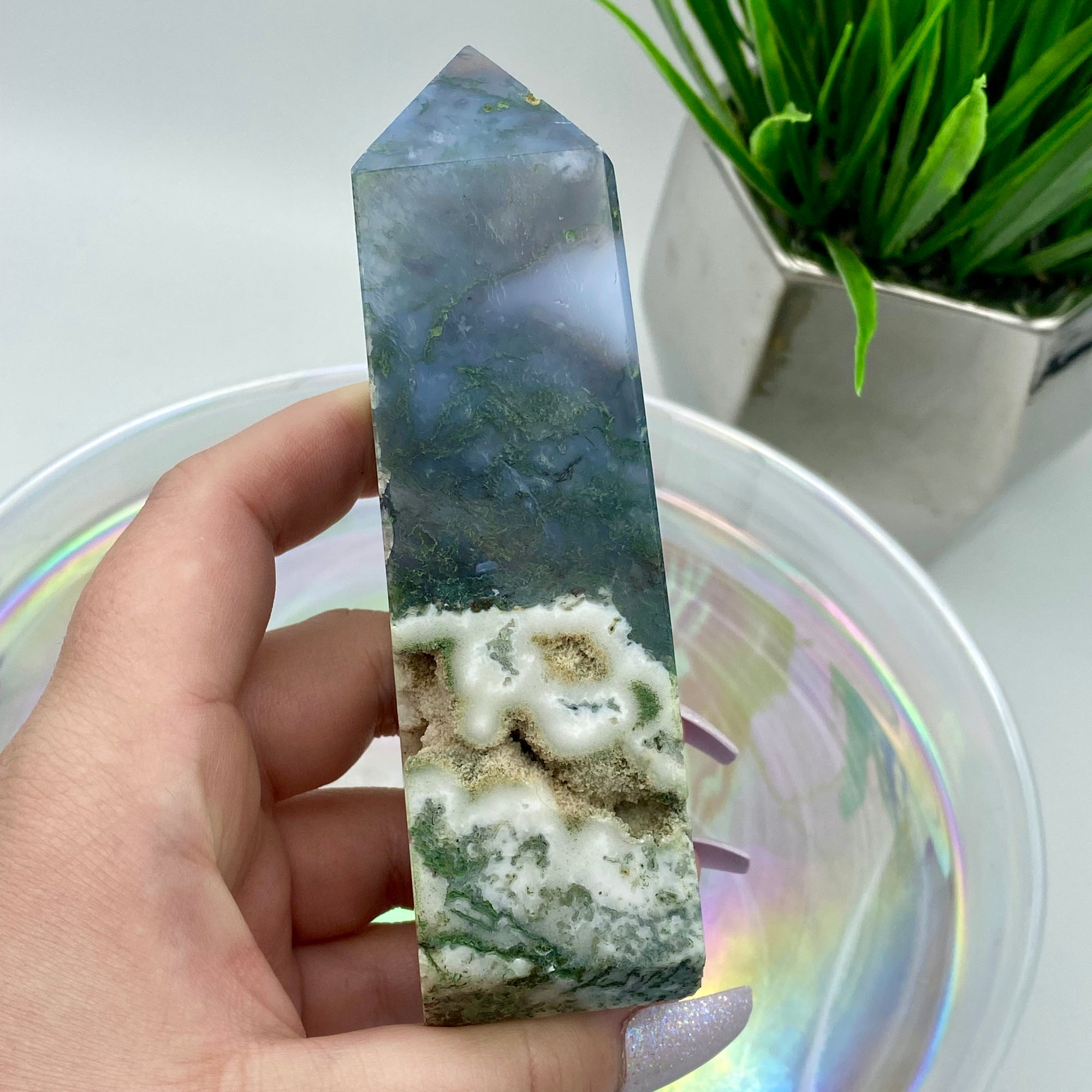 Moss Agate Large Tower #5