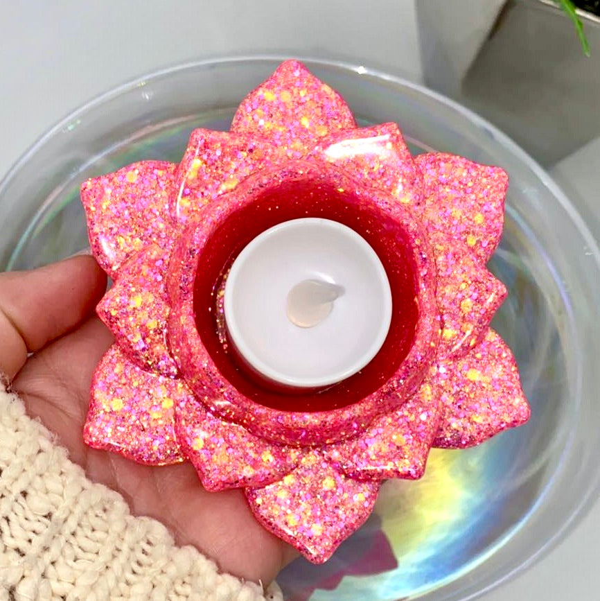 LOTUS CANDLE HOLDER / TRINKET DISH - PINK