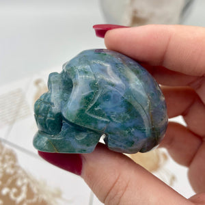 Moss Agate Skull #4