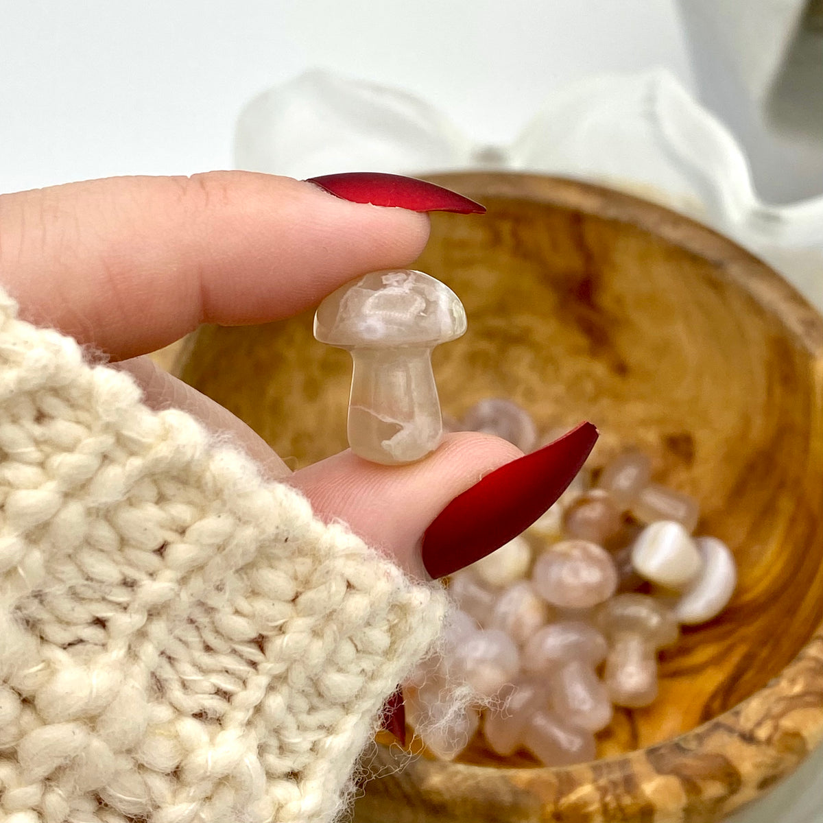 Flower Agate Mini Mushrooms - Non-standing