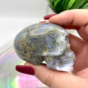 Moss Agate Skull