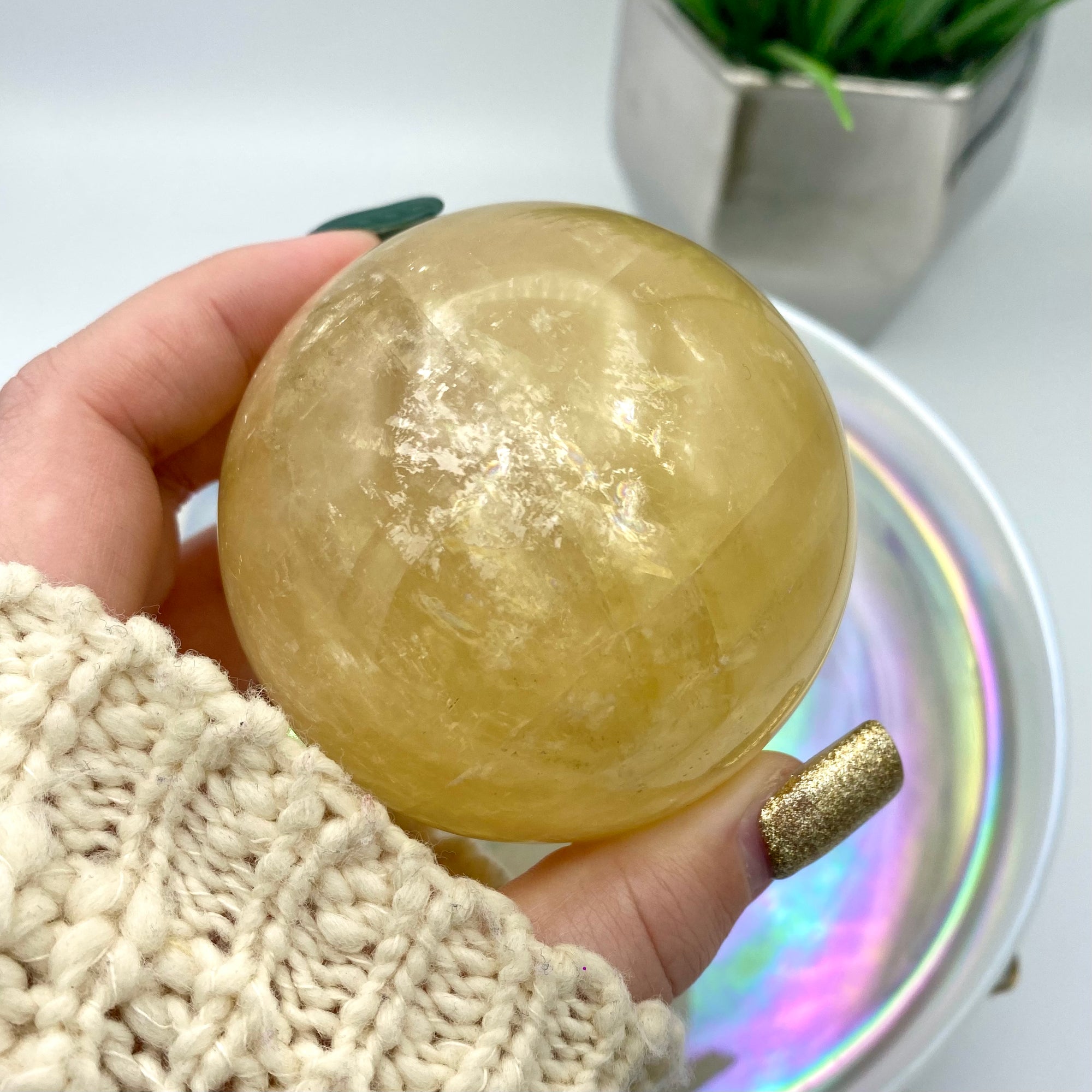 Honey Calcite Sphere #2