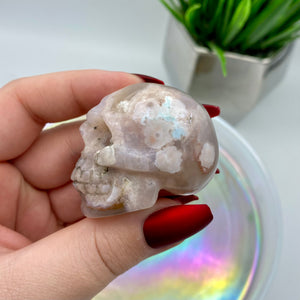 Flower Agate Skull #2