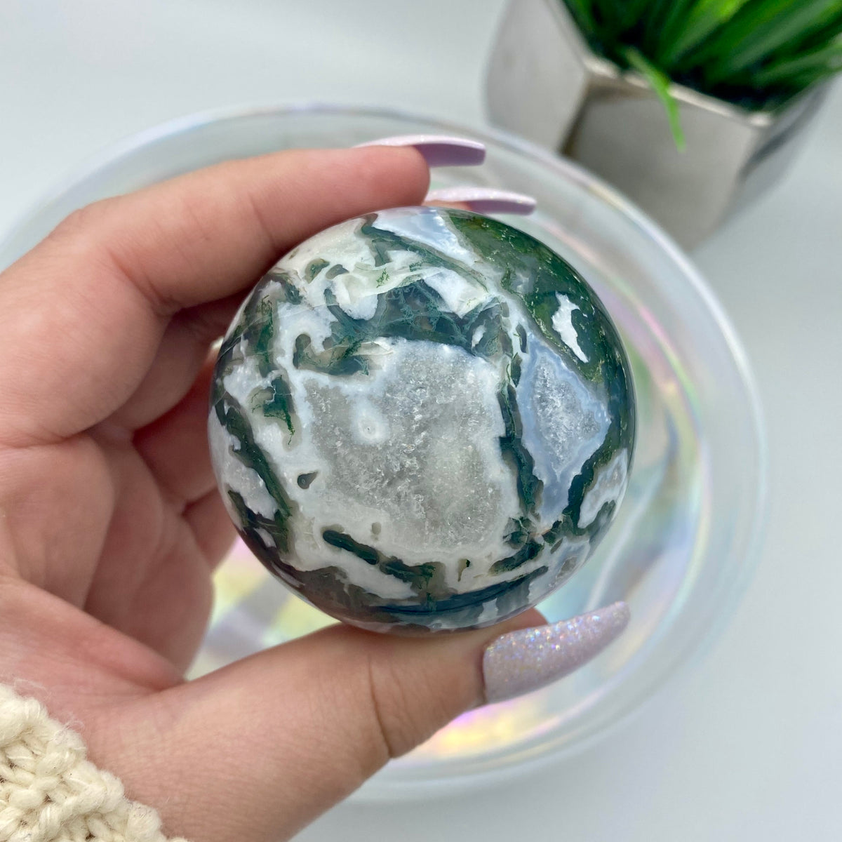Moss Agate Sphere #6