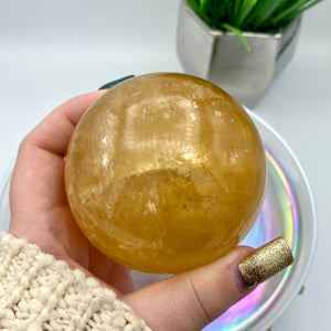 Honey Calcite Sphere #1