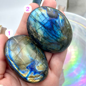 Labradorite Palm Stones - Super Flashy!