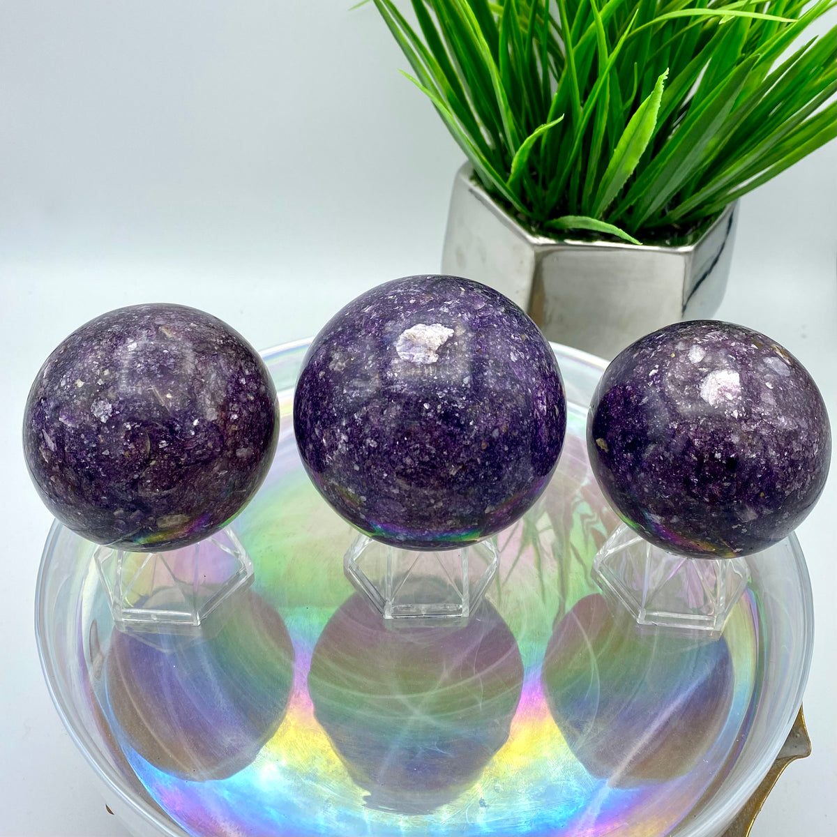 Lepidolite Spheres w/ Mica Inclusions