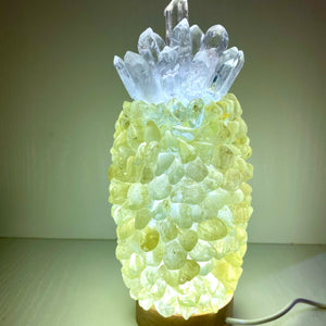 Citrine HTA & Clear Quartz Pineapple Lamp