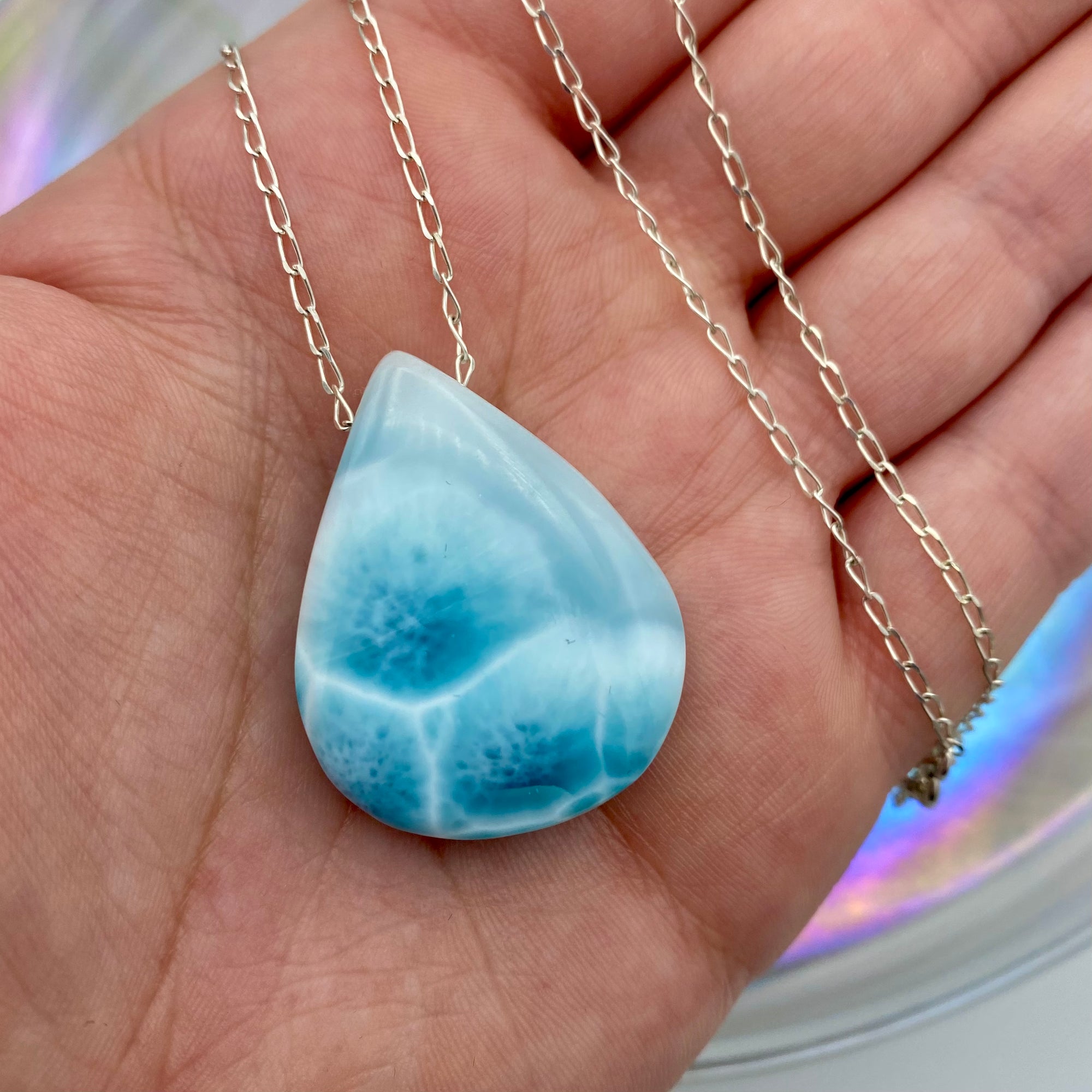 Larimar Necklace - .925 Silver