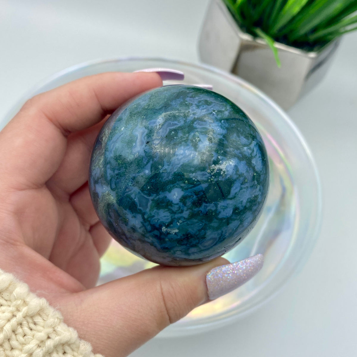 Moss Agate Sphere #4