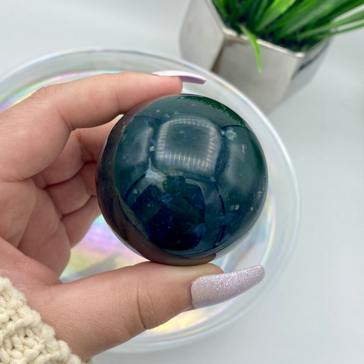 Moss Agate Sphere #7