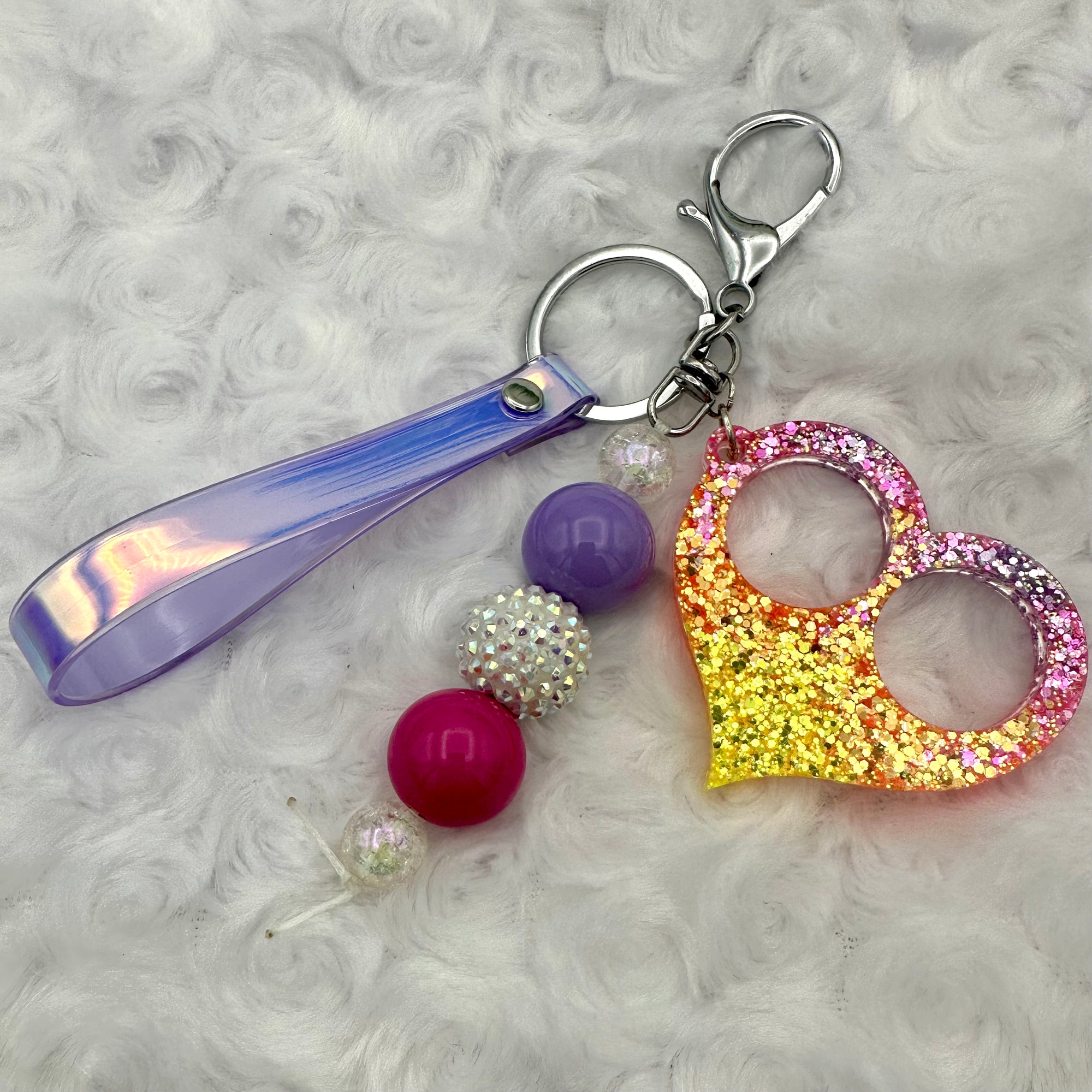 Self Defense Keychain - "Rainbow Heart"