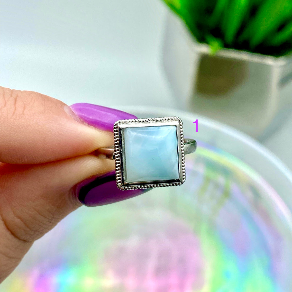 Larimar Square Rings