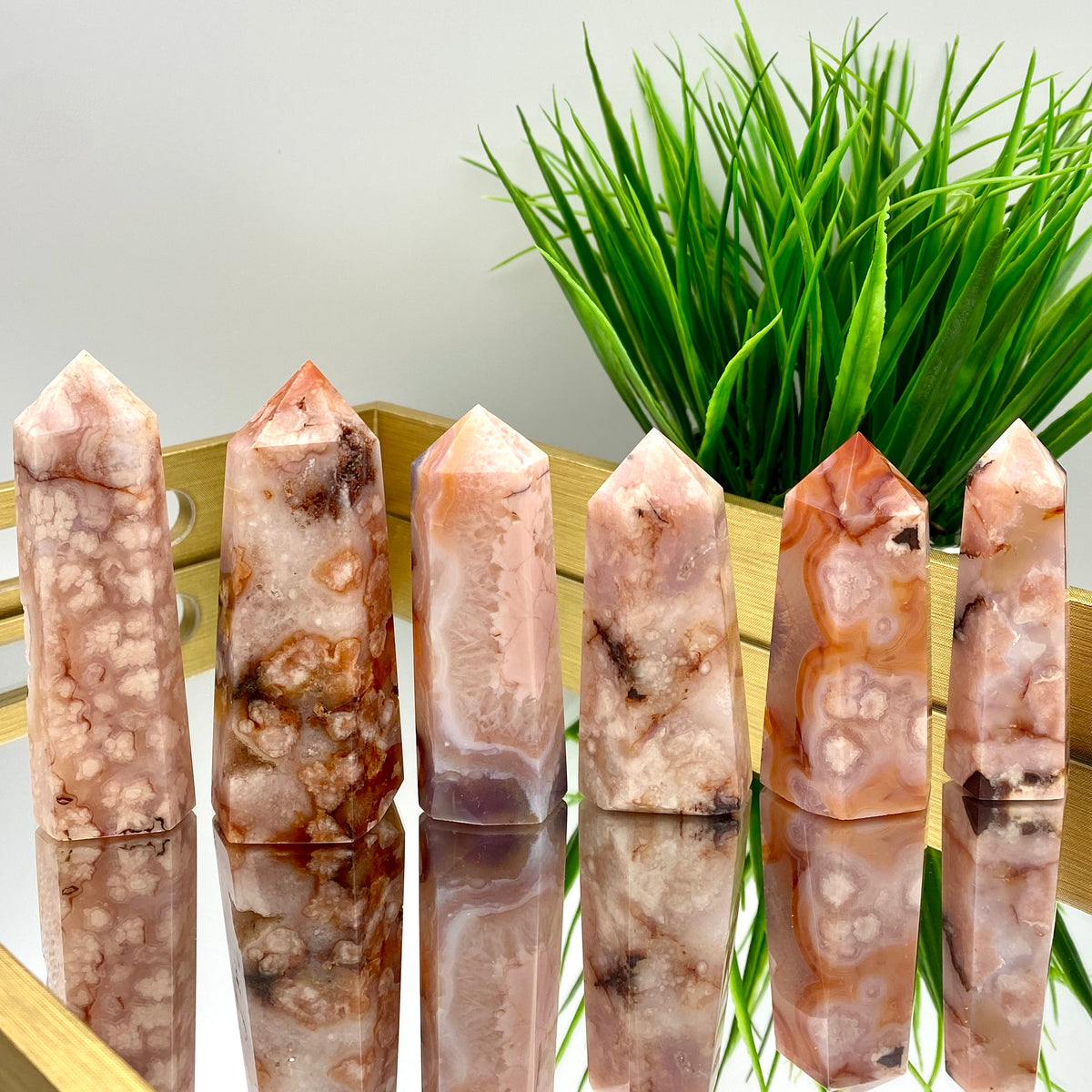 Carnelian x Flower Agate Towers - Rare