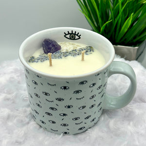 Evil Eye COFFEE MUG Crystal CANDLE