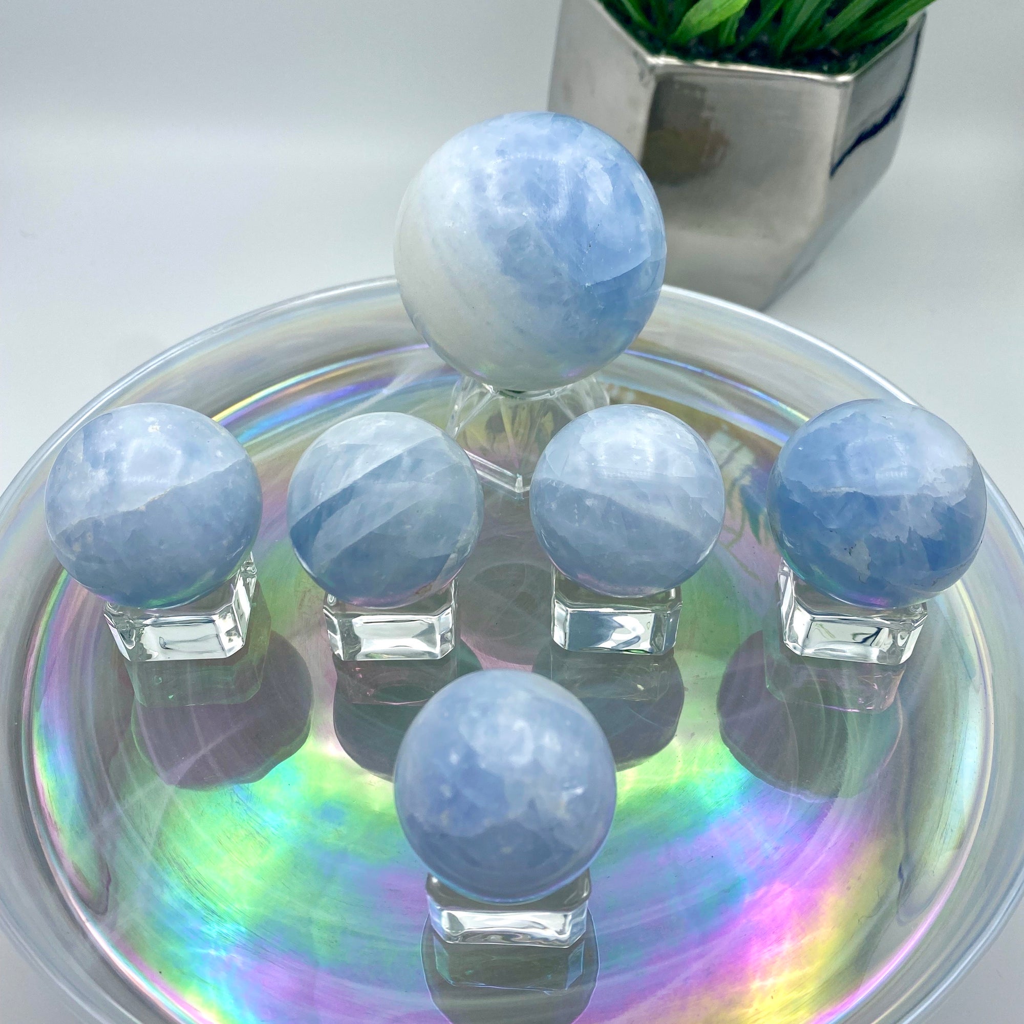 Blue Calcite Spheres