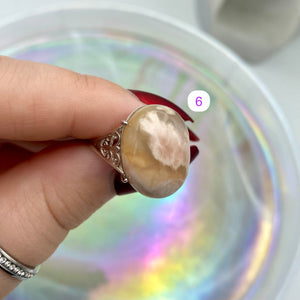 Flower Agate Rings