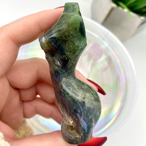 Moss Agate Goddess Body #5 - Non-standing