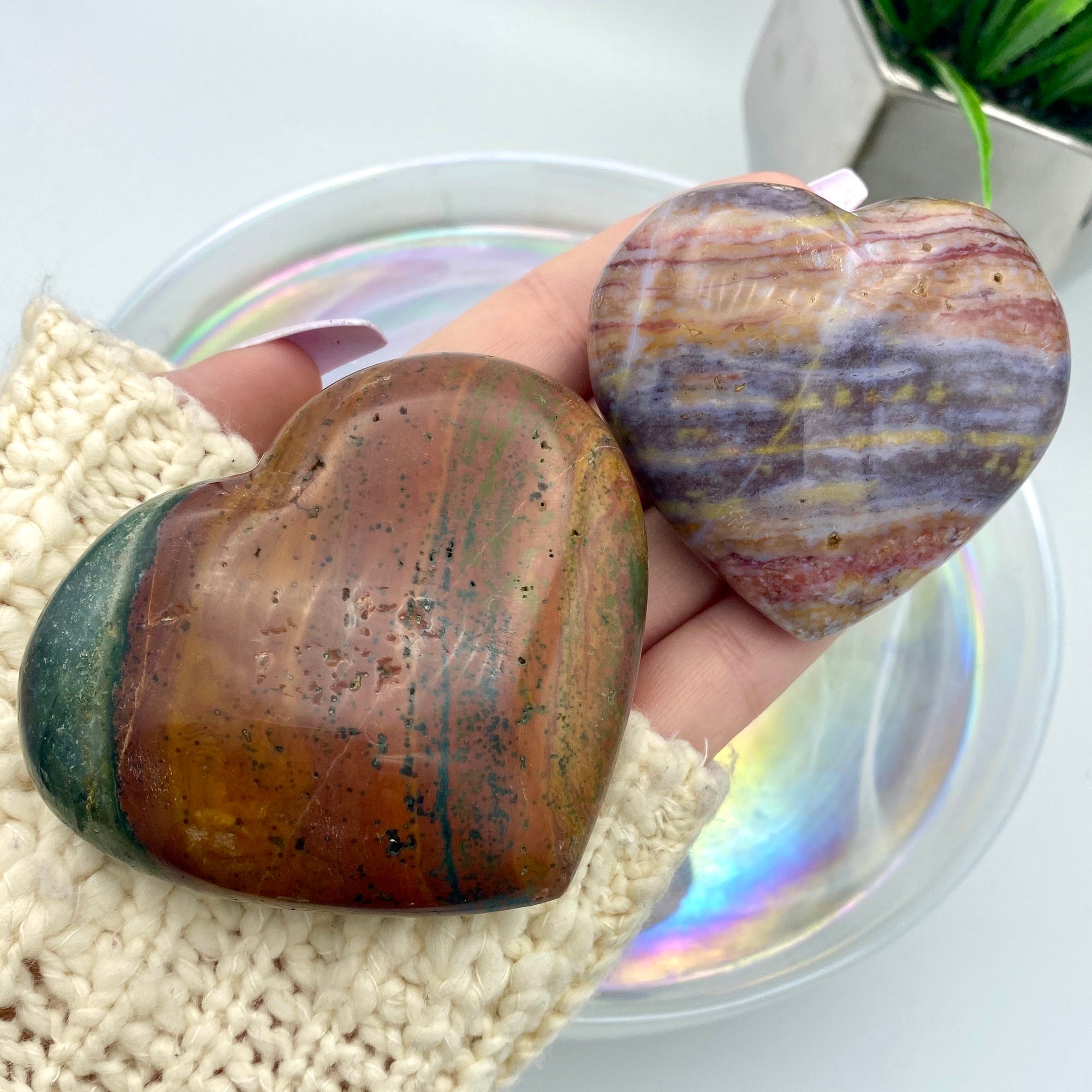 Ocean Jasper Large Hearts