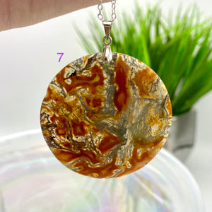 Moss Agate Large Round Necklace