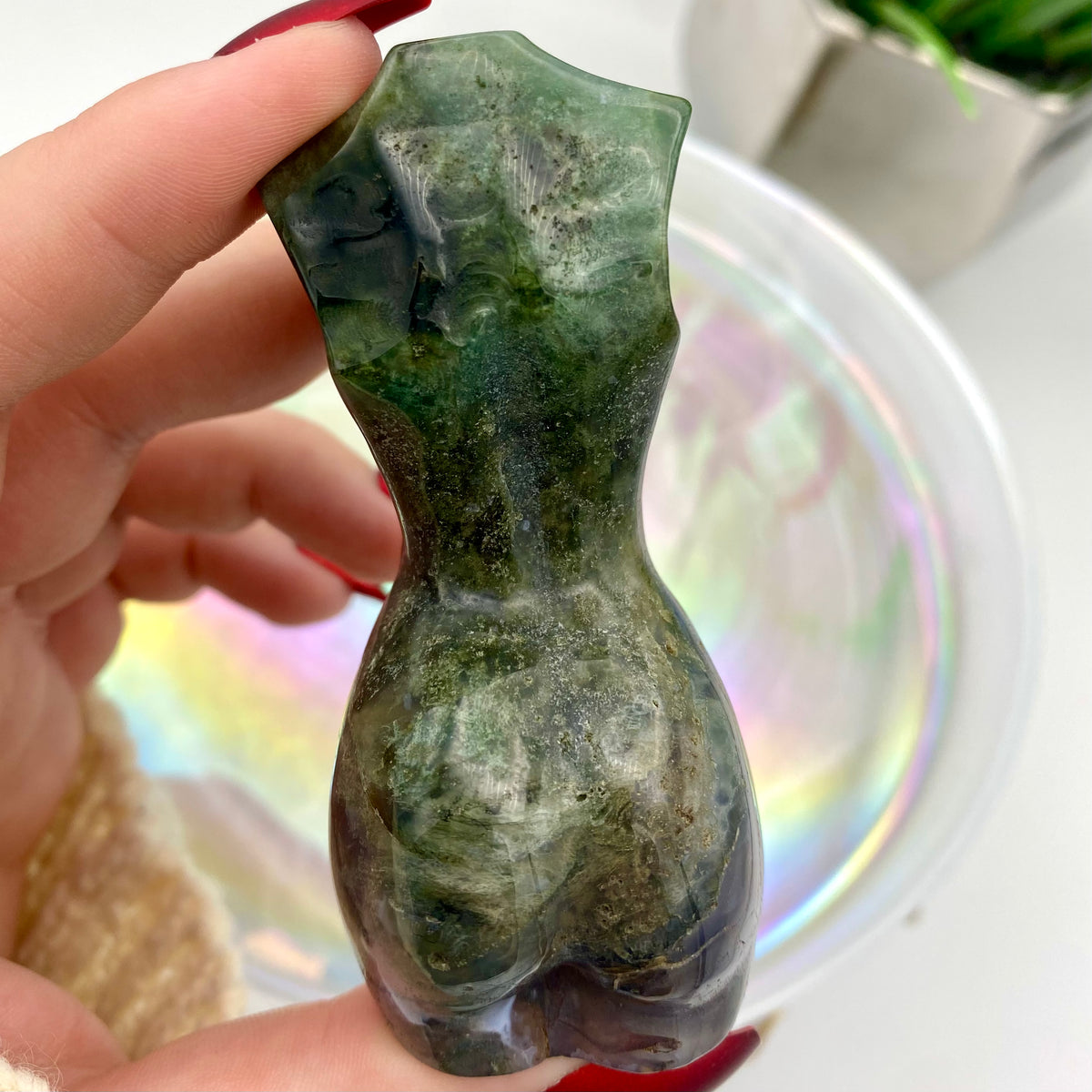 Moss Agate Goddess Body #5 - Non-standing