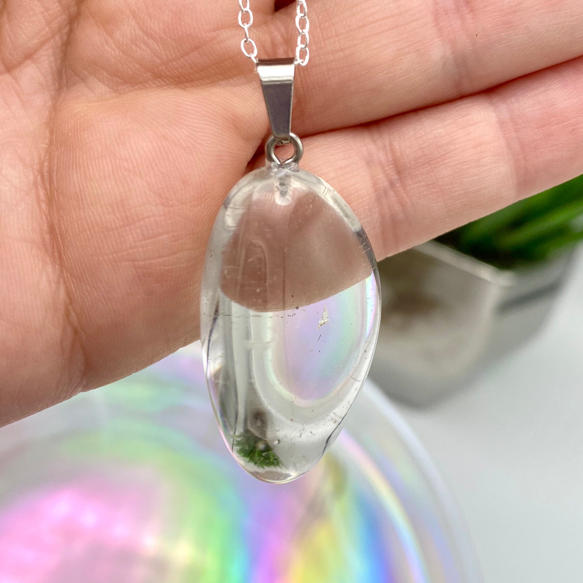 Clear Quartz Tumble Necklace