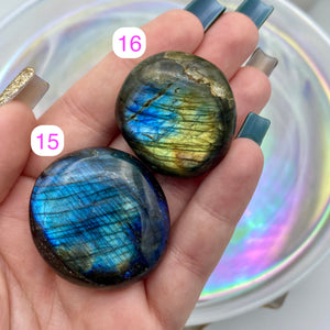 Labradorite Palm Stones - Super Flashy!