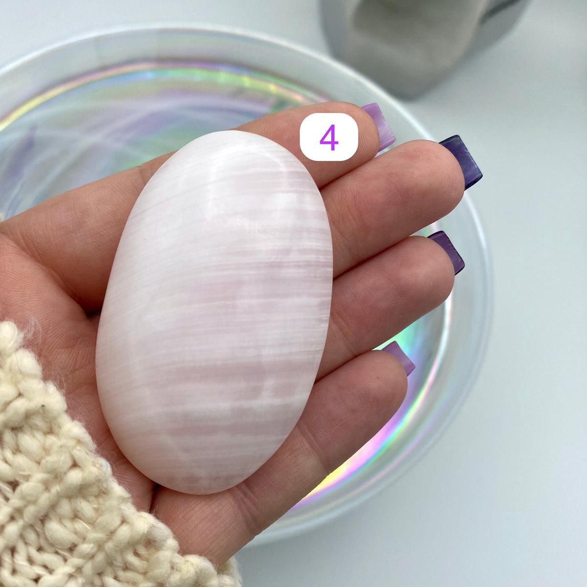 Pink Mangano Calcite Palm Stones