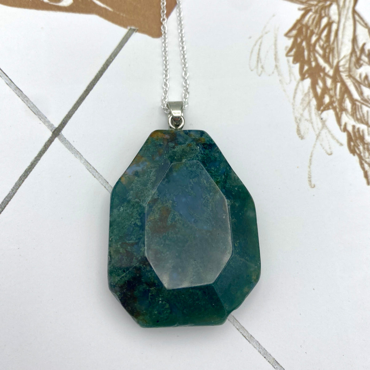 Moss Agate Necklace - Large #1