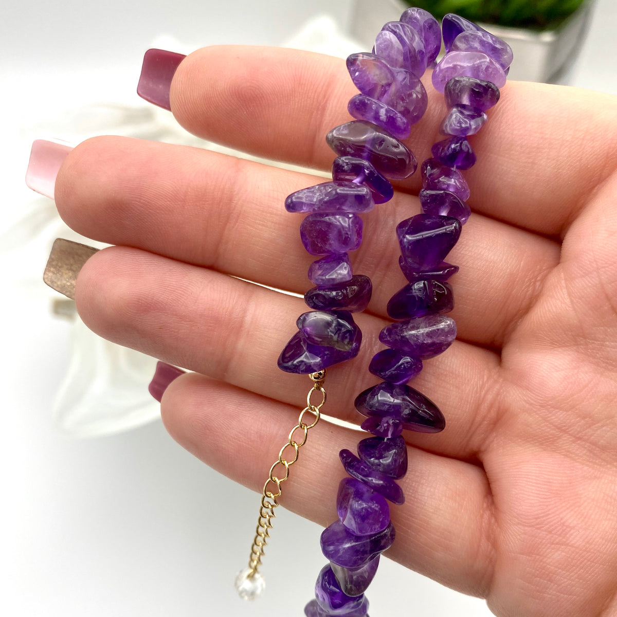 Amethyst Chip Bracelet w/ Clasp