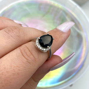 Smokey Quartz Teardrop Ring