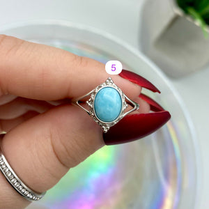 Larimar Adjustable Rings