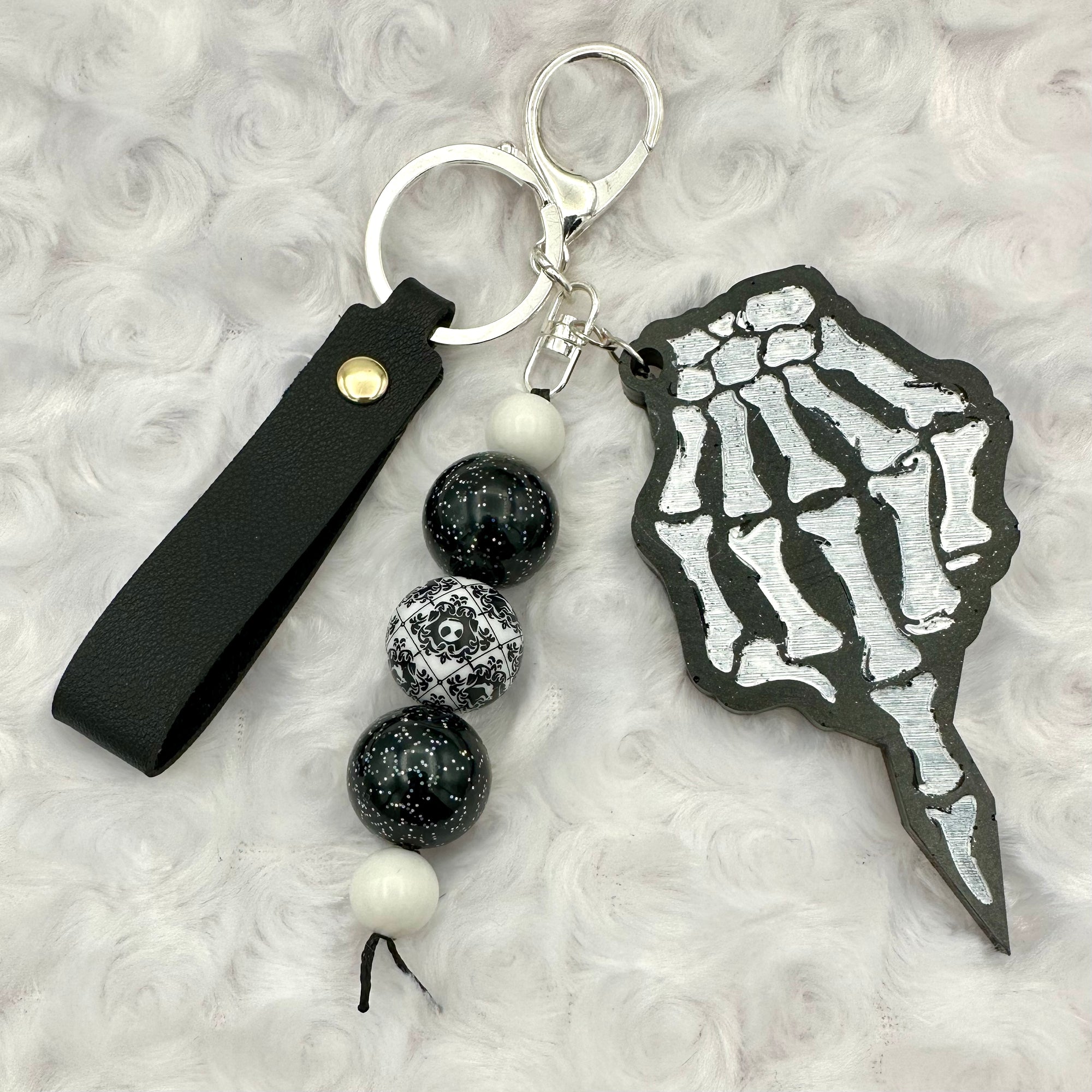 Self Defense Keychain - "White/Black Skeleton"