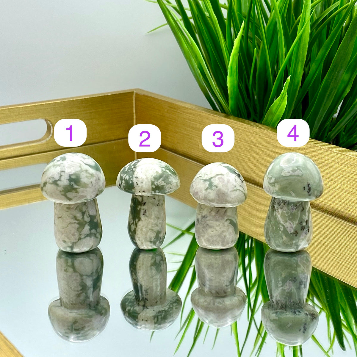 Green Agate Mushrooms