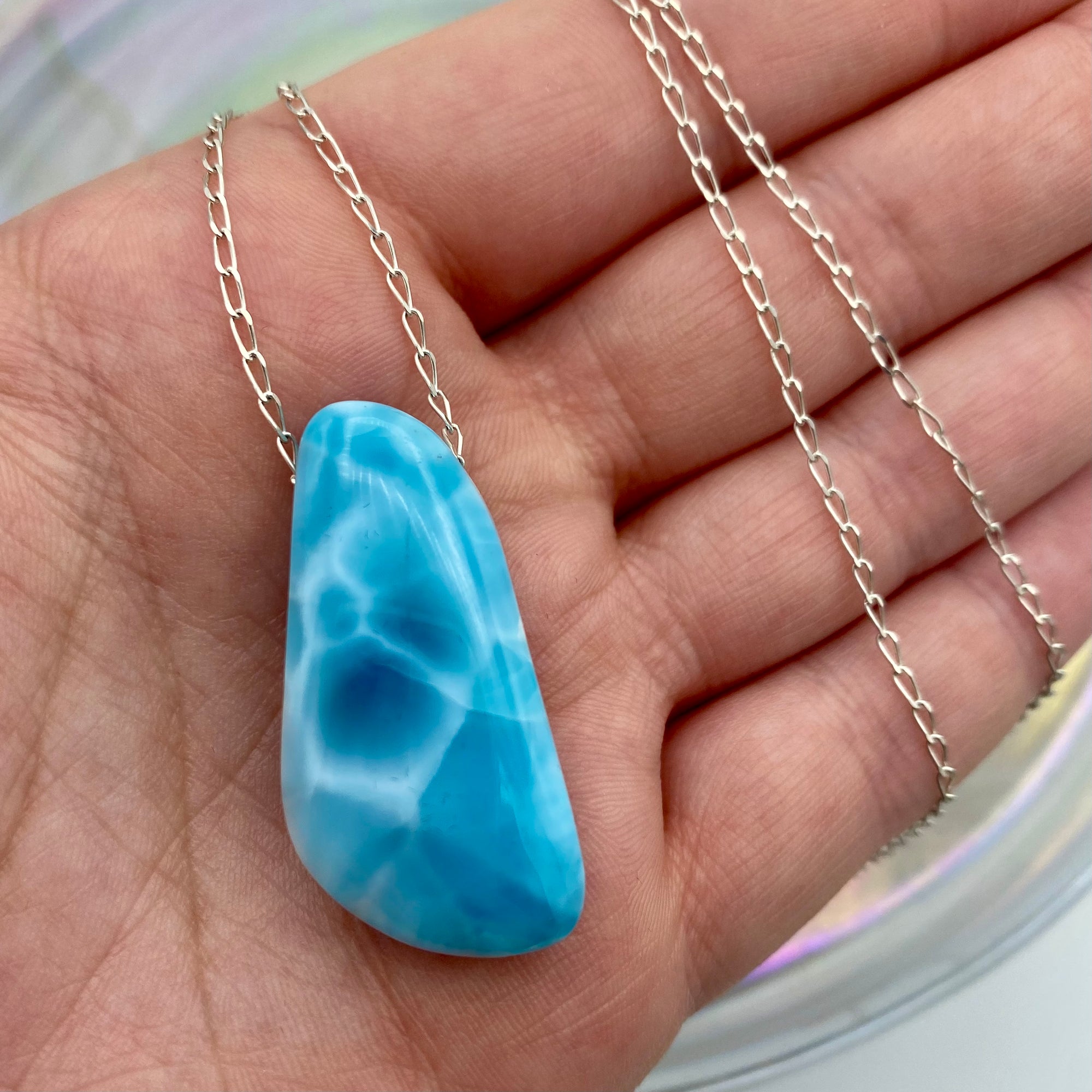 Larimar Necklace - .925 Silver