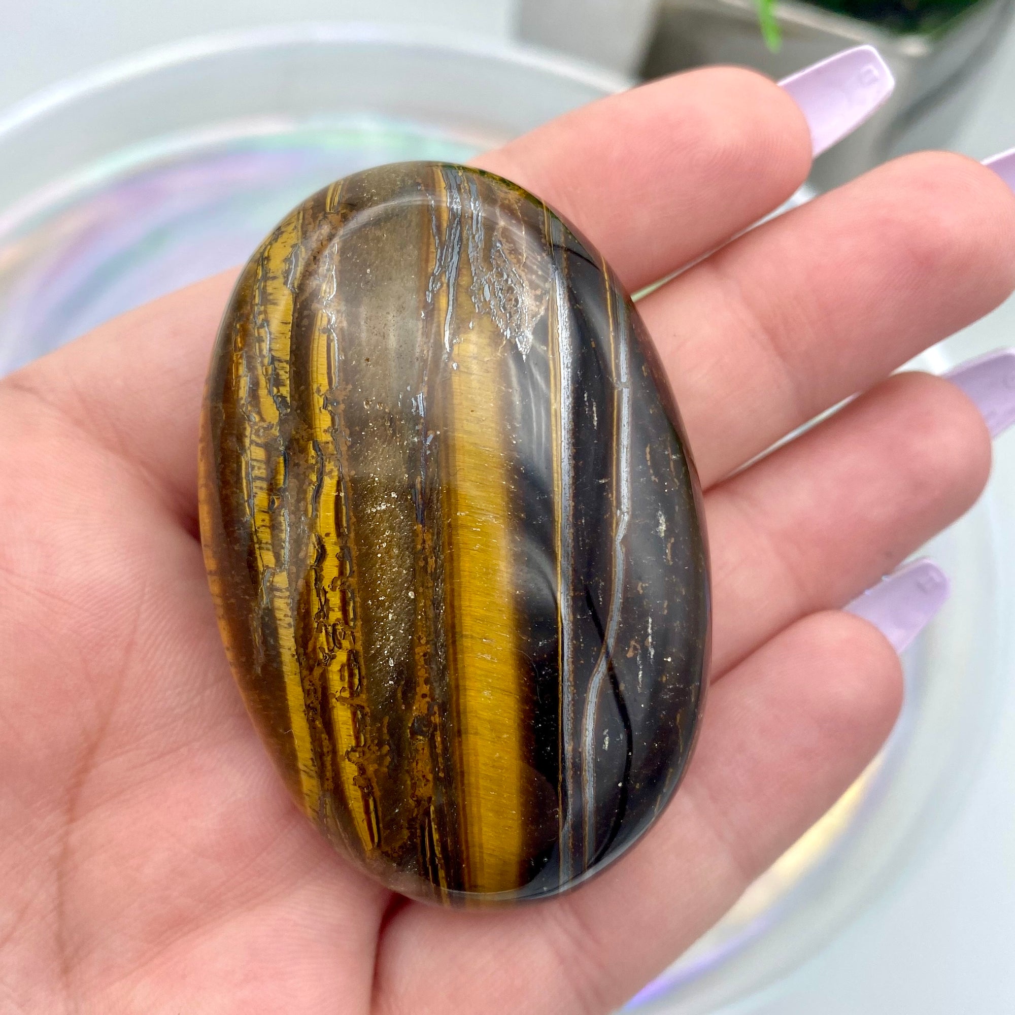 Tiger's Eye Palm Stone