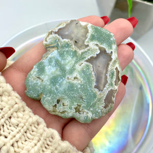 Green Flower Agate Slab