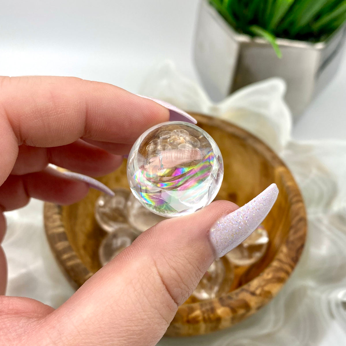 Clear Quartz Cracked Mini Sphere