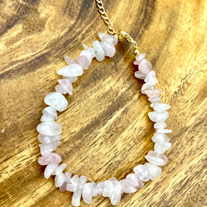 Rose Quartz Chip Bracelets w/ Clasp