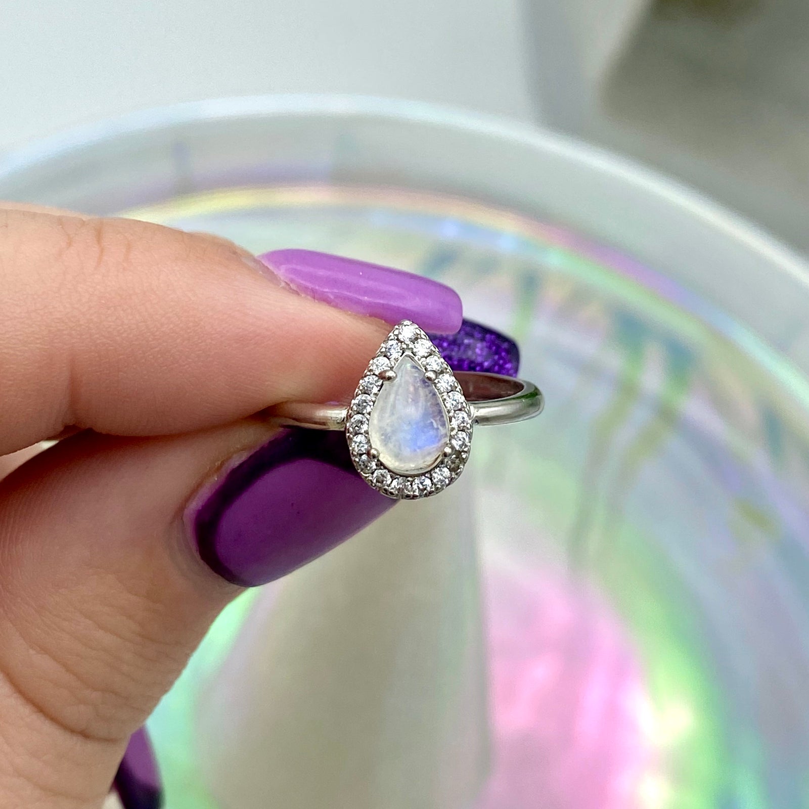 Rainbow Moonstone Ring #2