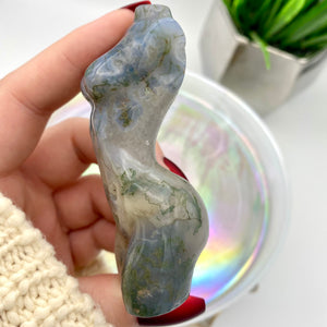 Moss Agate Goddess Body #4 - Non-standing