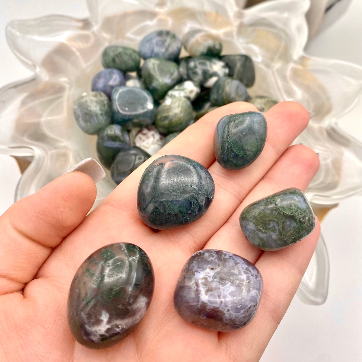 Moss Agate Tumbles