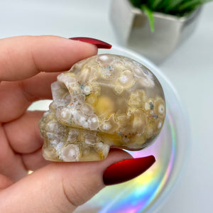 Flower Agate Skull #1