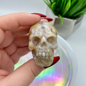 Flower Agate Skull #1