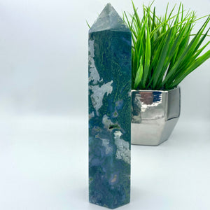 Moss Agate Large Tower #1