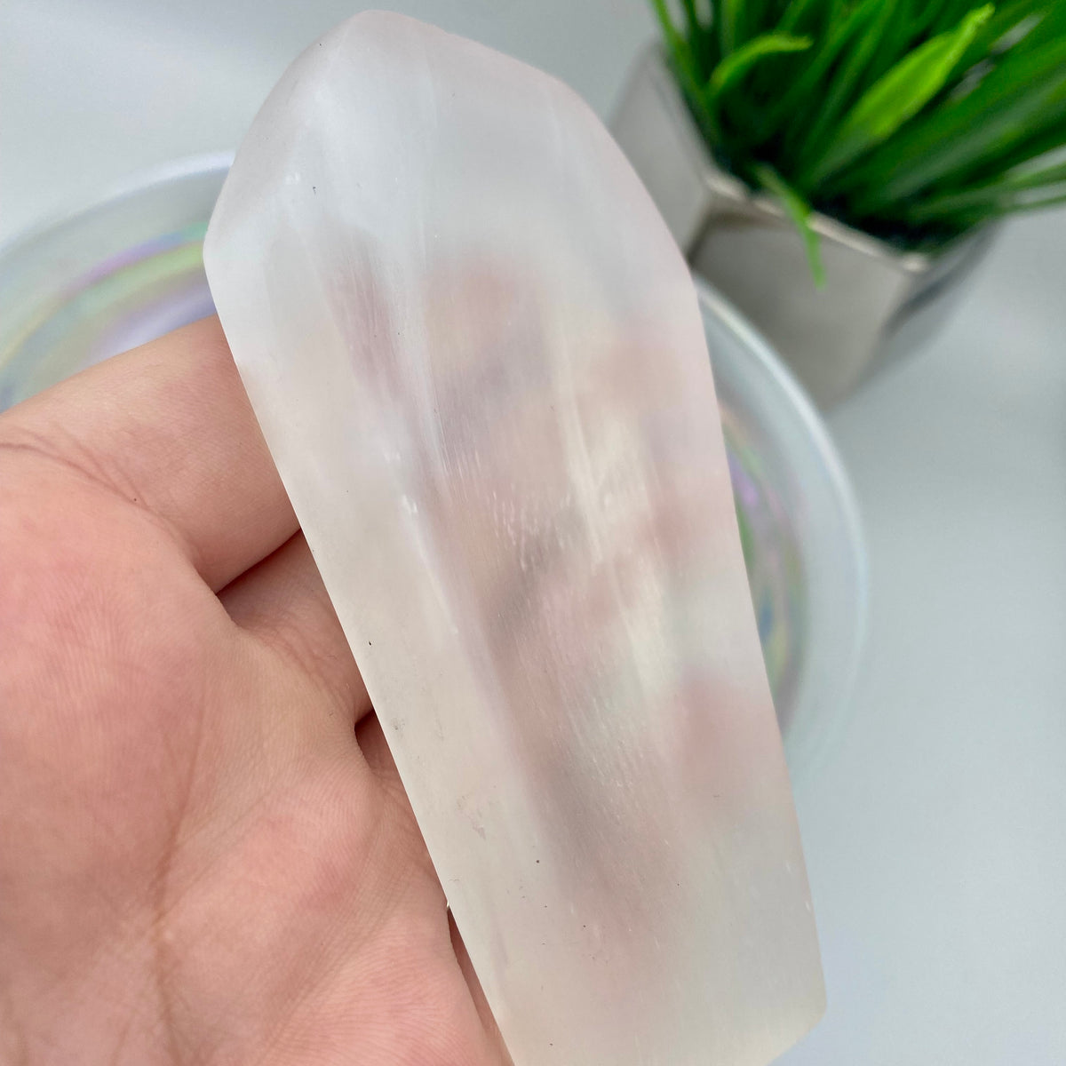 Satin Spar Coffin Bowl / Dish